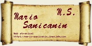 Mario Saničanin vizit kartica